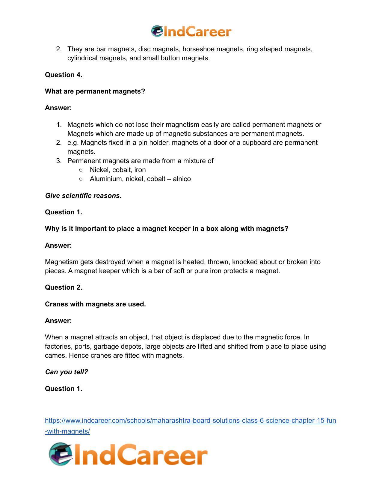 Maharashtra Board Solutions Class 6-Science: Chapter 15- Fun with Magnets - Page 19