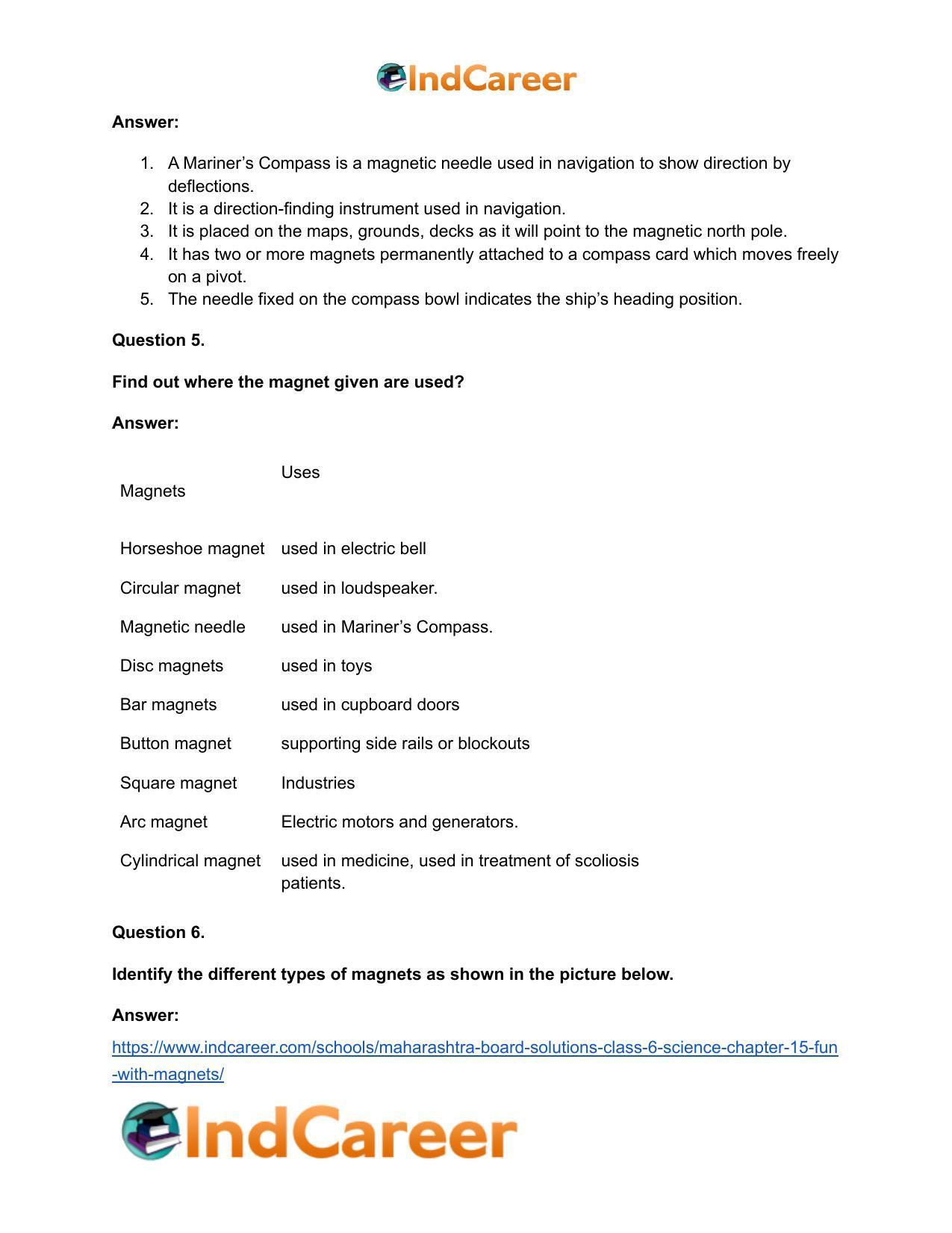 Maharashtra Board Solutions Class 6-Science: Chapter 15- Fun with Magnets - Page 21