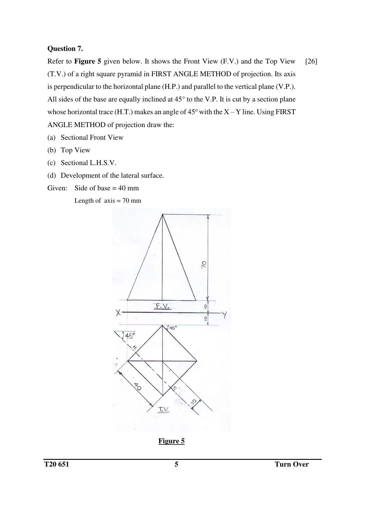ICSE Class 10 Technical Drawing Applications 2020 Question Paper - Page 5