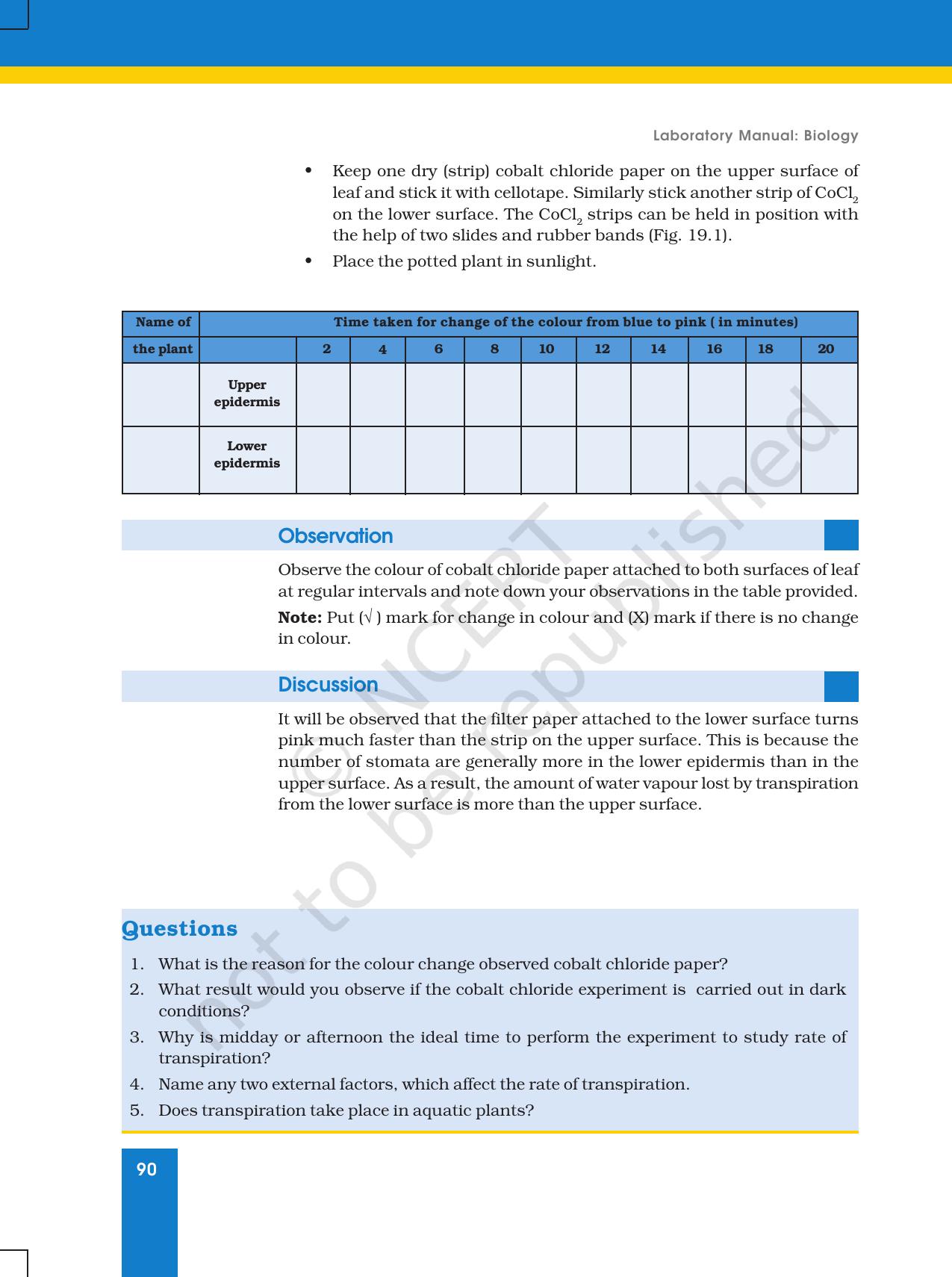 NCERT Laboratory Manuals for Class XI Biology - Exercise 15 - 20 - Page 10