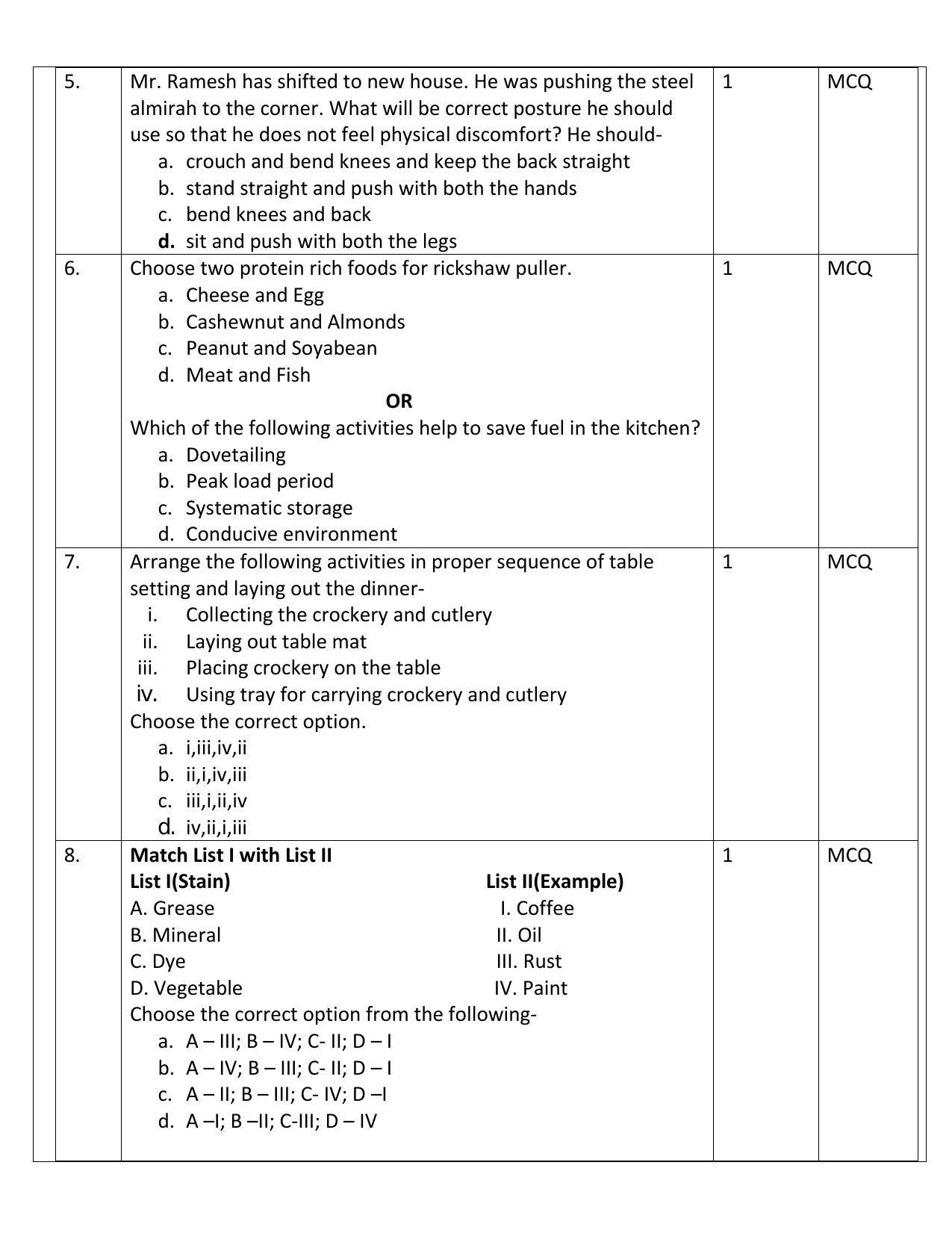 CBSE Class 10 Home Science Sample Paper 2024 - Page 2