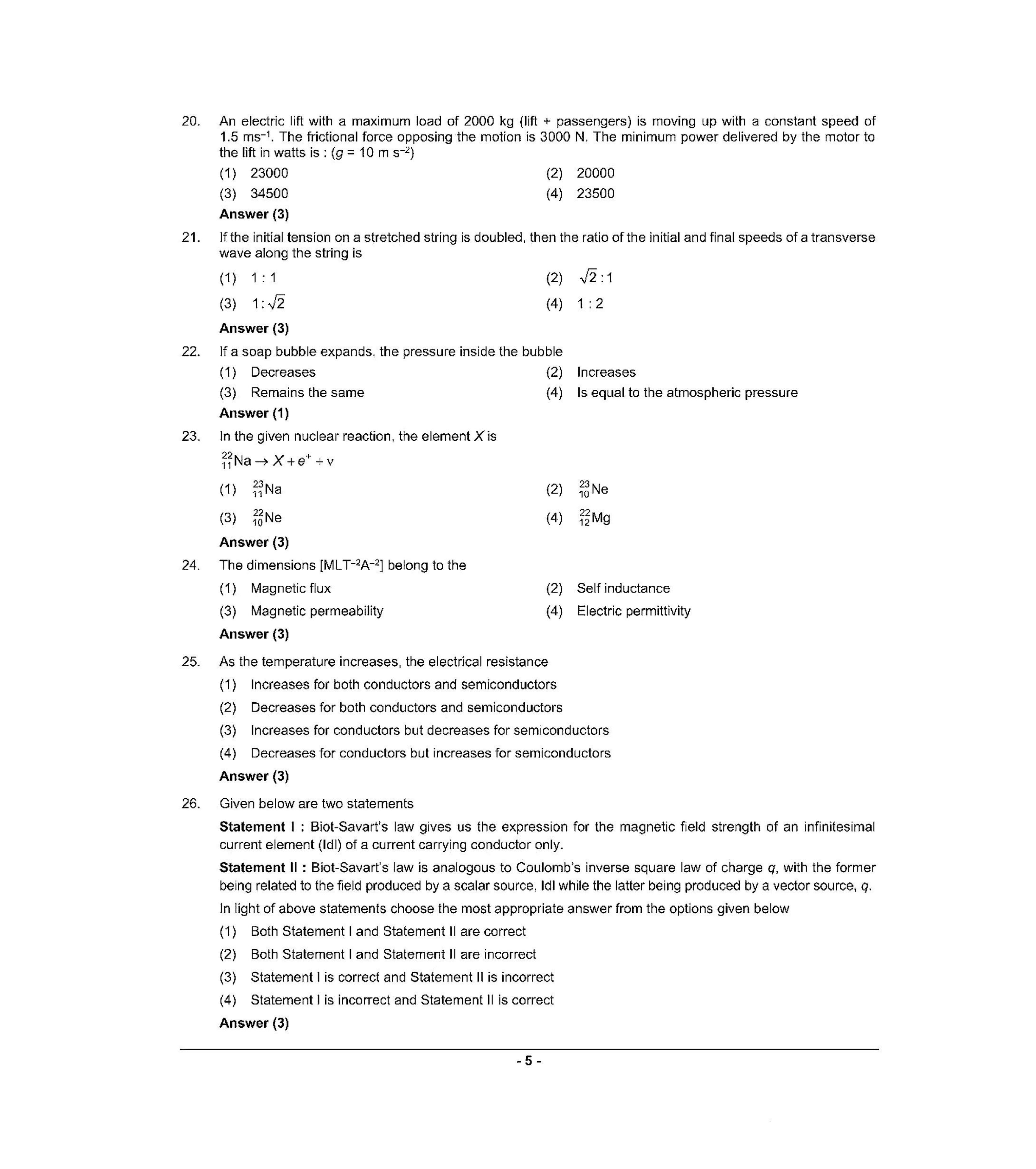 NEET Q1 2022 Question Paper - Page 4