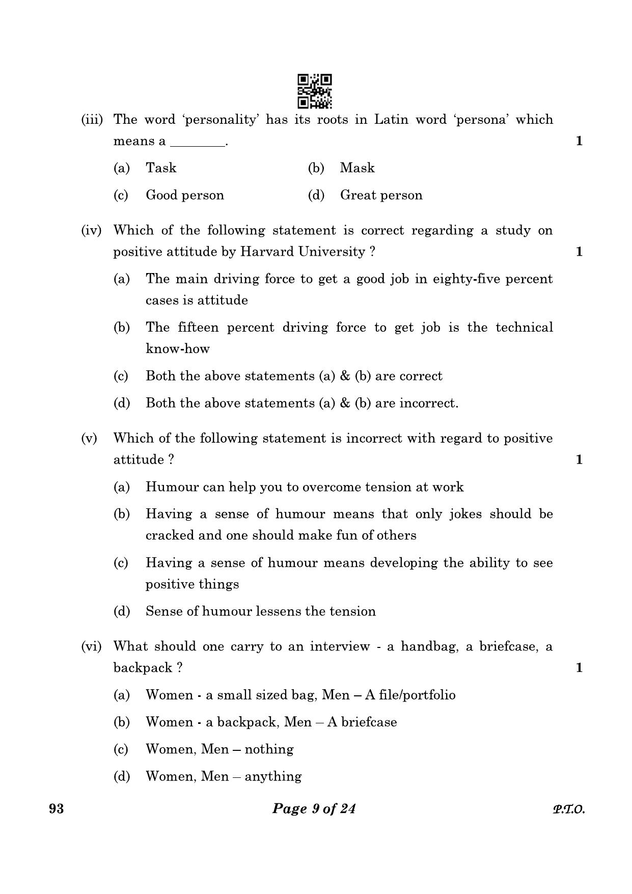 CBSE Class 10 93 Introduction To Tourism 2023 Question Paper - Page 9