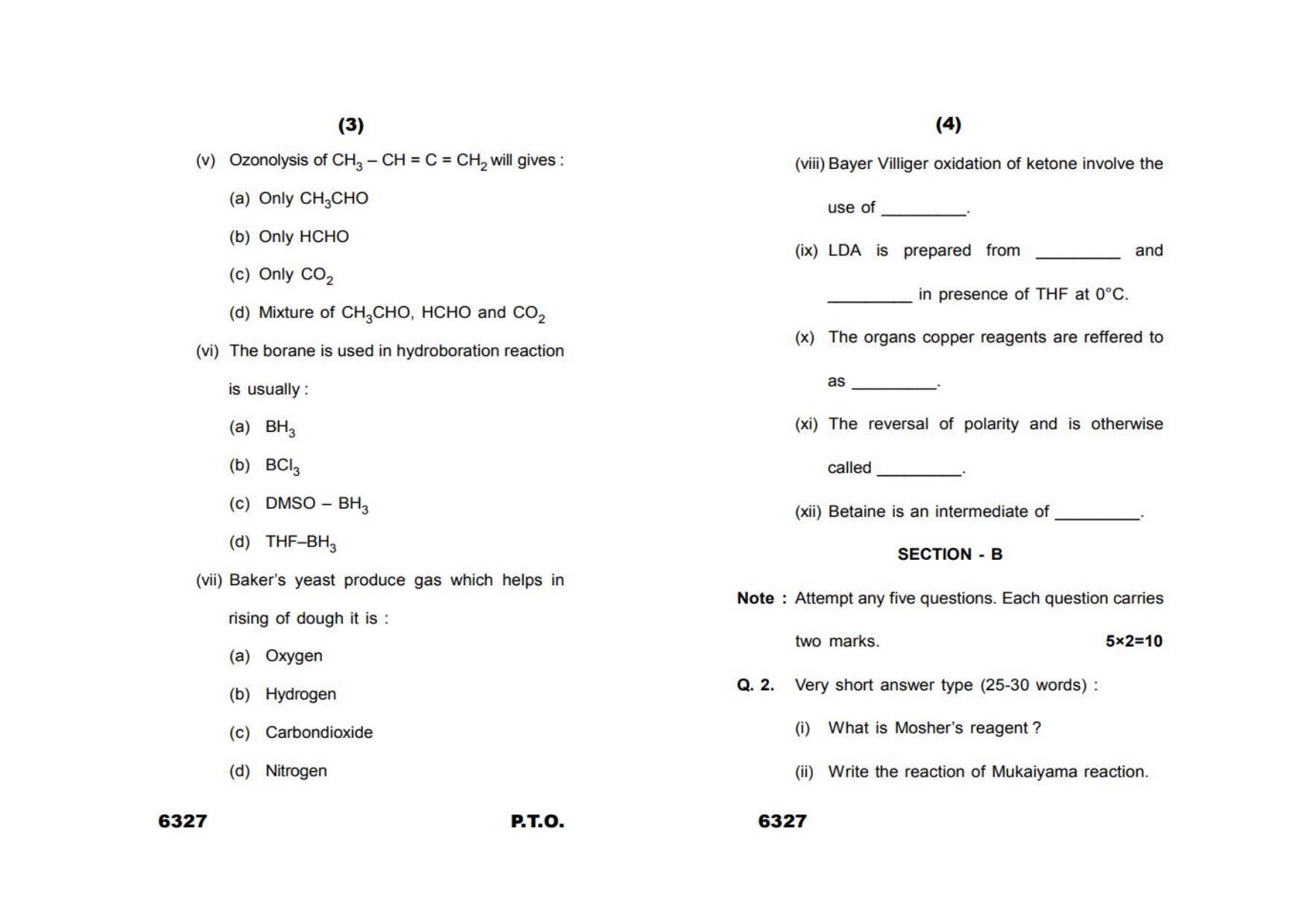 Sarguja University Question Paper July-2022 : M.Sc. Chemistry (Second Sem.)Organic Synthesis 1 Paper 1 - Page 2