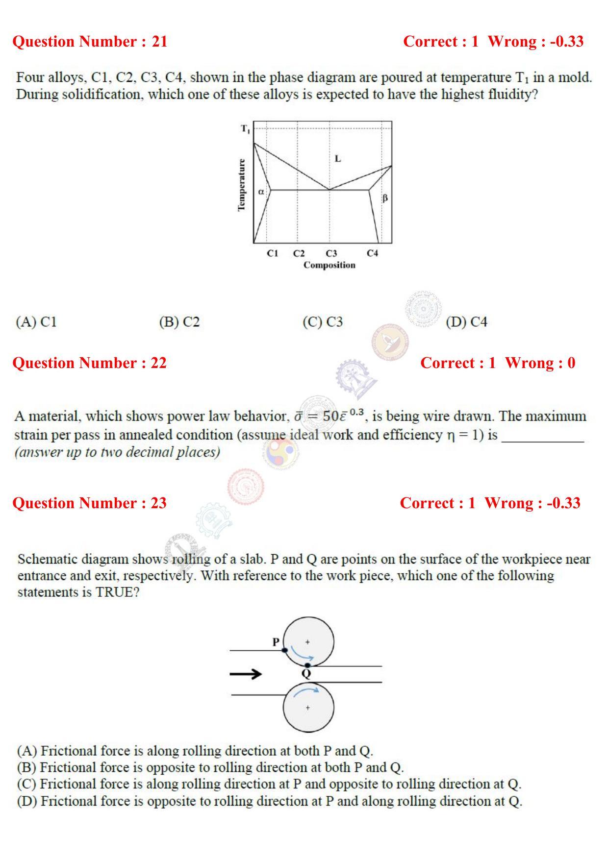GATE 2017 Metallurgical Engineering (MT) Question Paper with Answer Key - Page 7