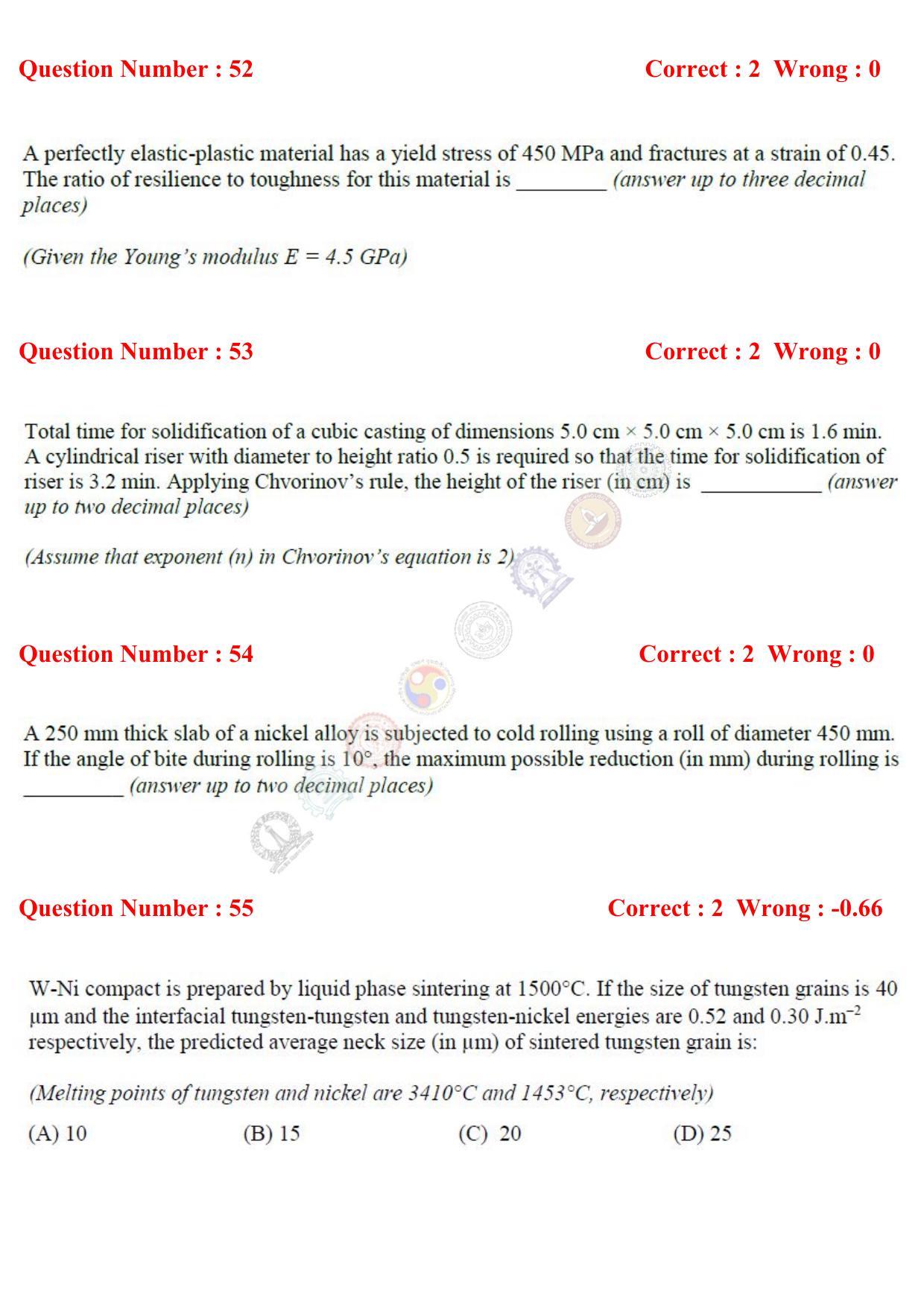 GATE 2017 Metallurgical Engineering (MT) Question Paper with Answer Key - Page 17