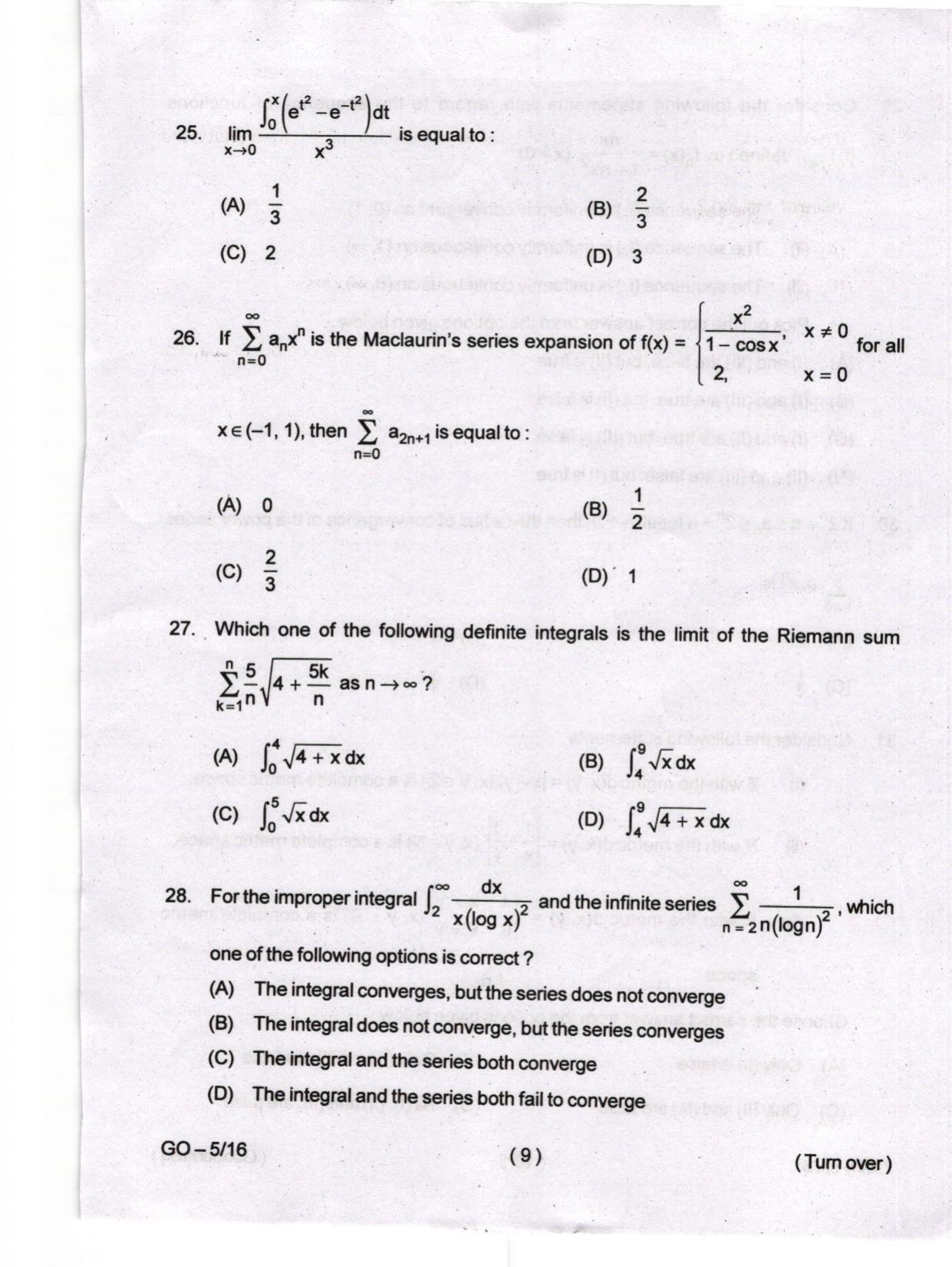 Odisha CPET 2024 MATHEMATICS Question Papers - Page 9