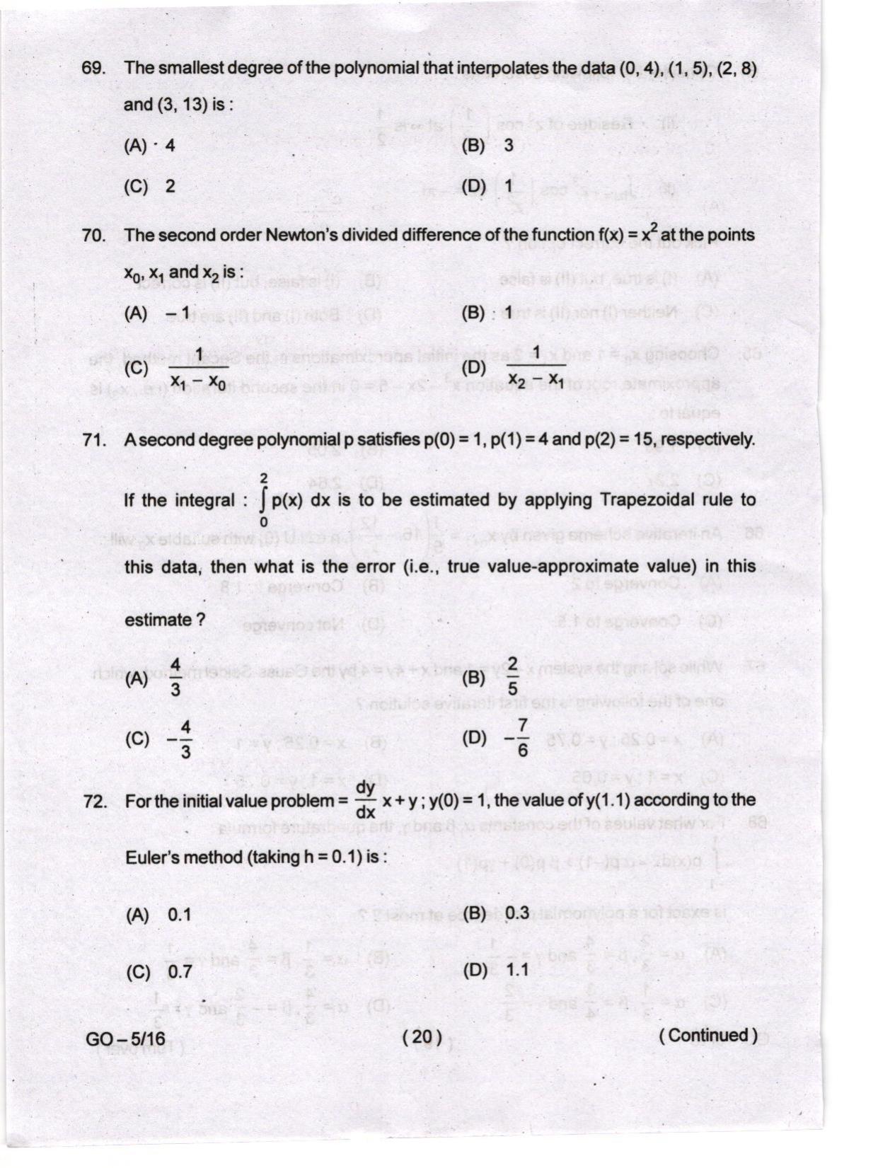 Odisha CPET 2024 MATHEMATICS Question Papers - Page 20