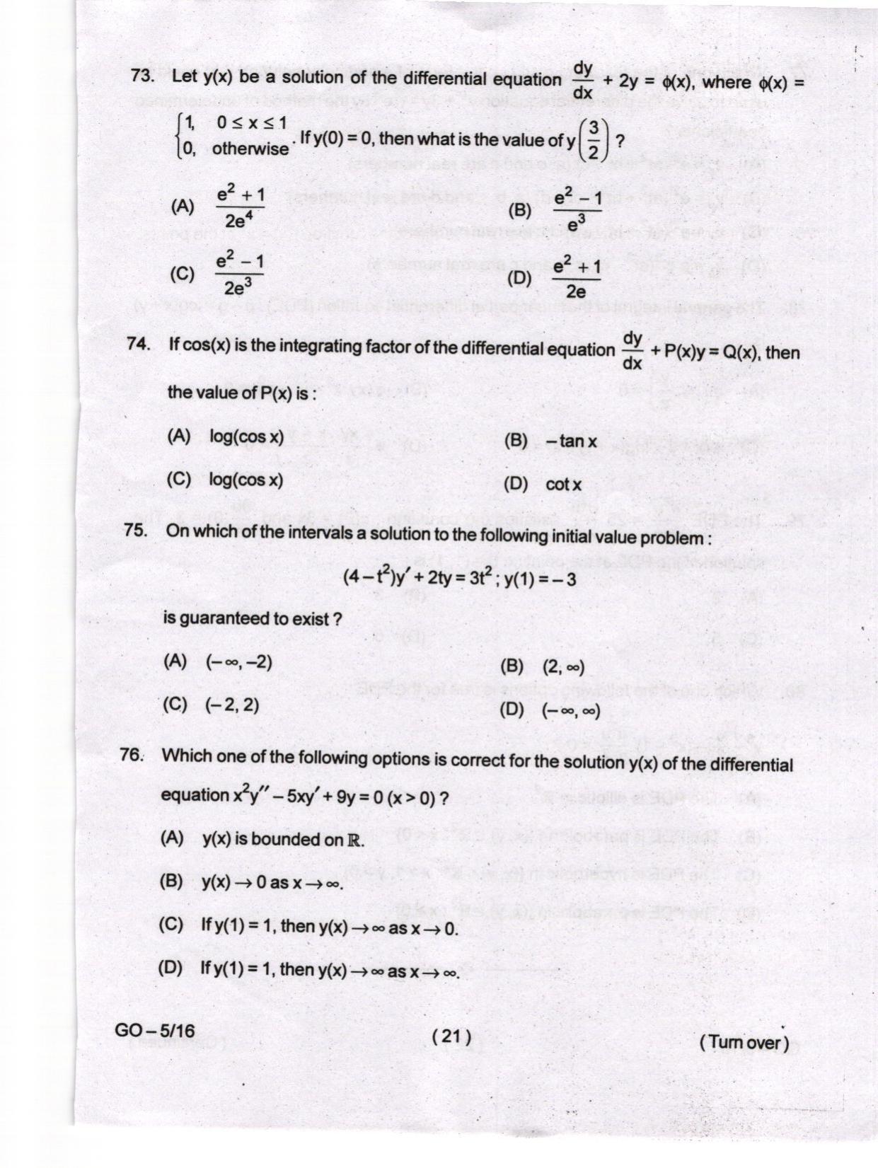 Odisha CPET 2024 MATHEMATICS Question Papers - Page 21