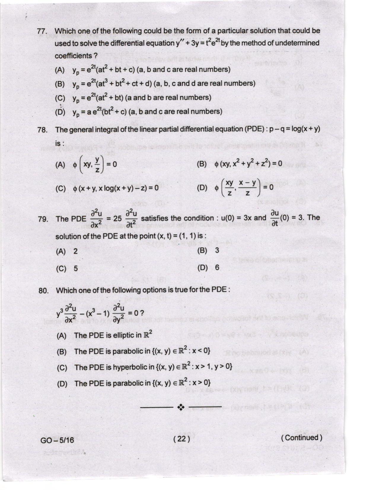 Odisha CPET 2024 MATHEMATICS Question Papers - Page 22