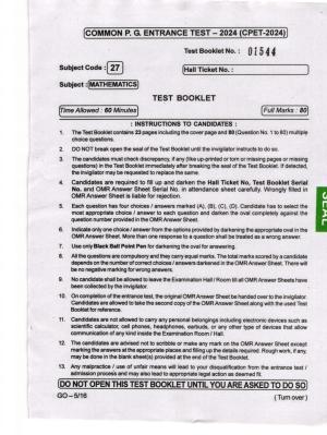 Odisha CPET 2024 MATHEMATICS Question Papers