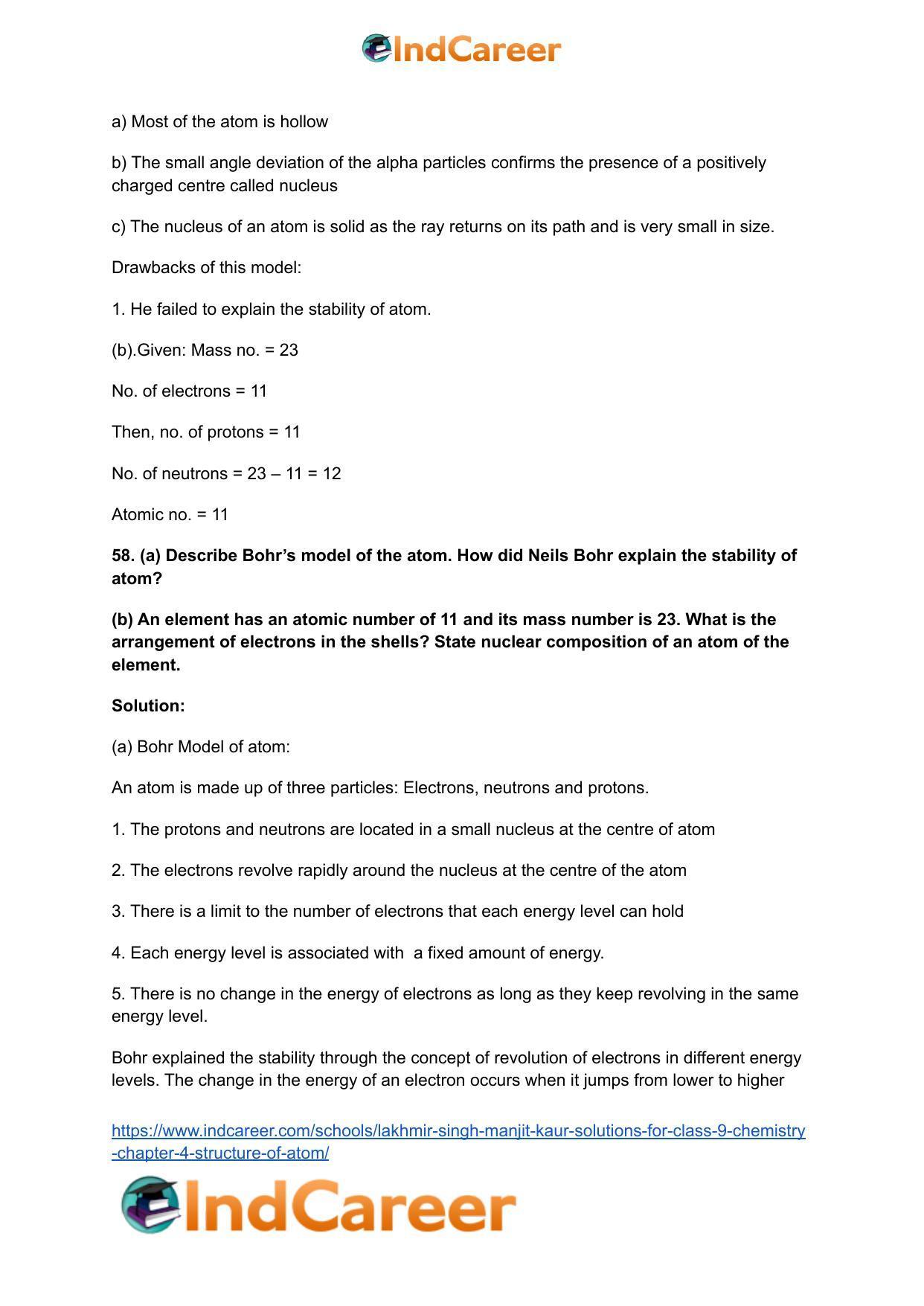 Lakhmir Singh Manjit Kaur Solutions for Class 9 Chemistry: Chapter 4- Structure of Atom - Page 16