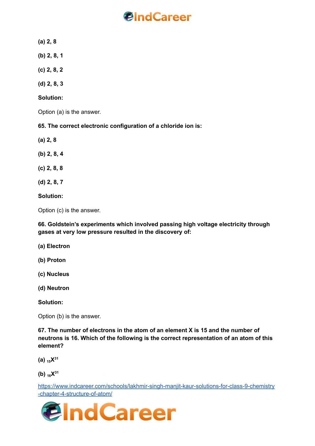 Lakhmir Singh Manjit Kaur Solutions for Class 9 Chemistry: Chapter 4- Structure of Atom - Page 19