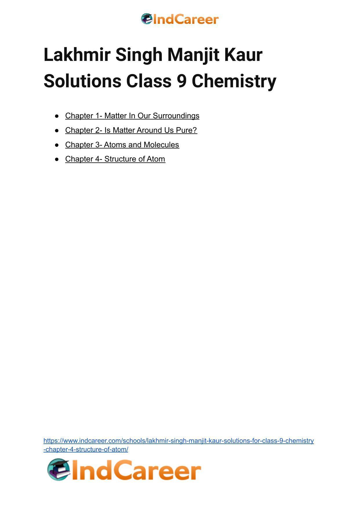 Lakhmir Singh Manjit Kaur Solutions for Class 9 Chemistry: Chapter 4- Structure of Atom - Page 22