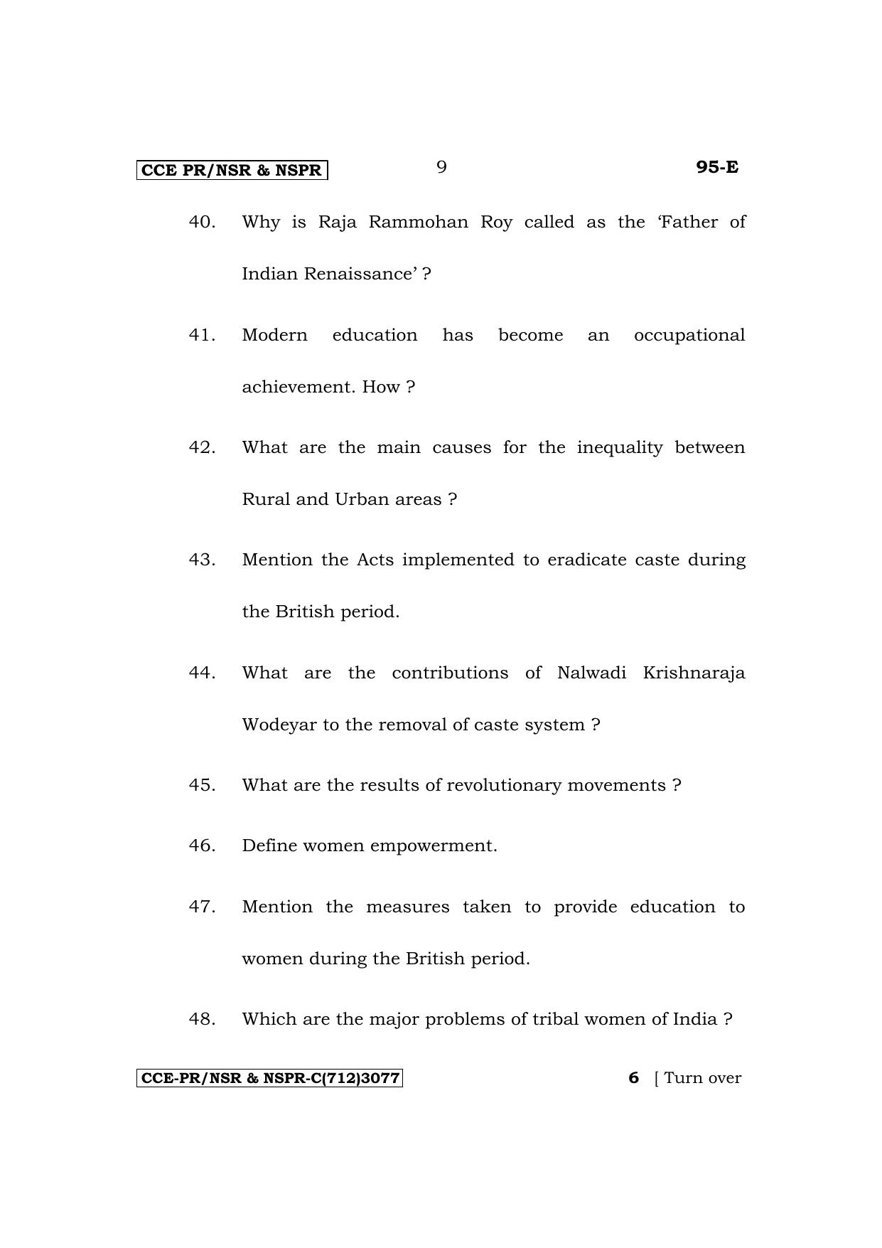 Karnataka SSLC Sociology (English Medium) Exam Question Paper 2023 (C Version) - Page 9