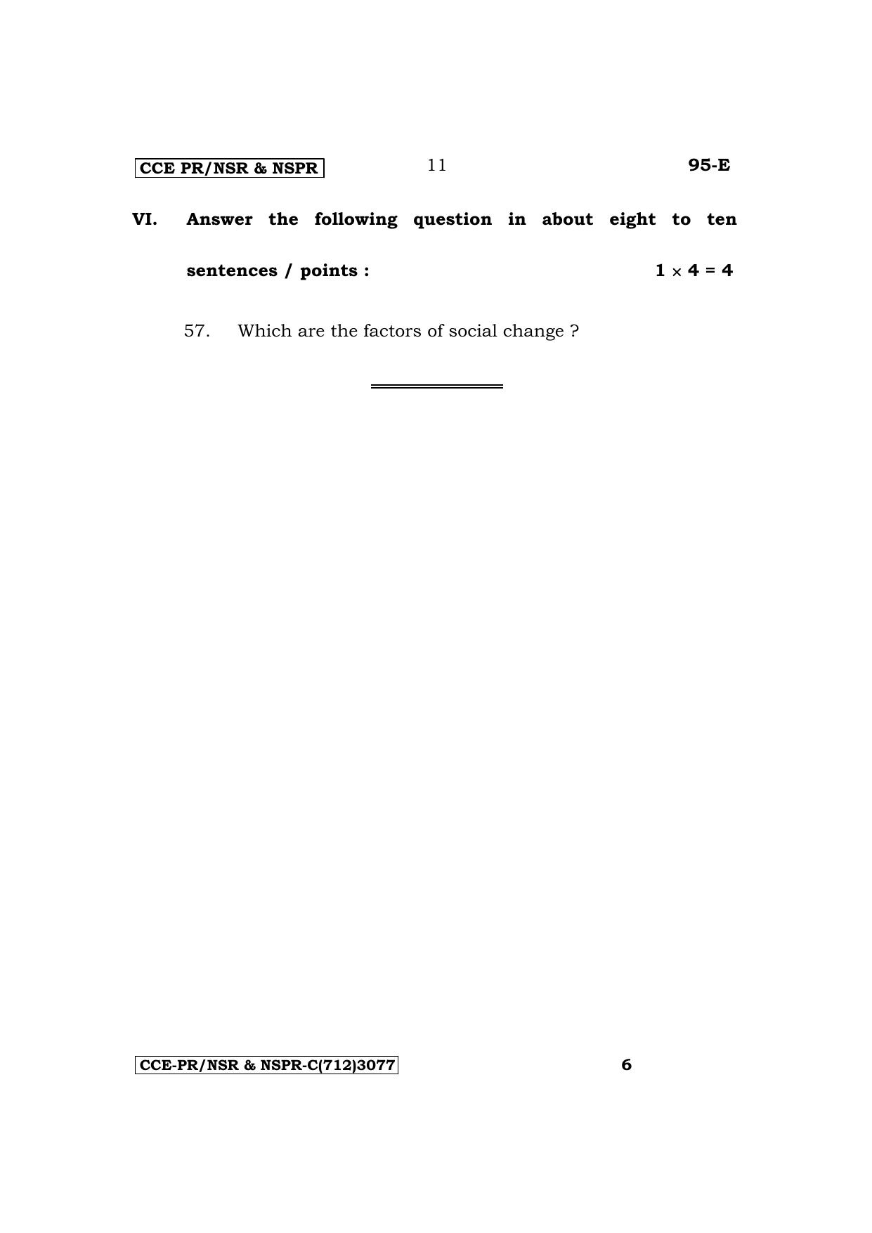 Karnataka SSLC Sociology (English Medium) Exam Question Paper 2023 (C Version) - Page 11