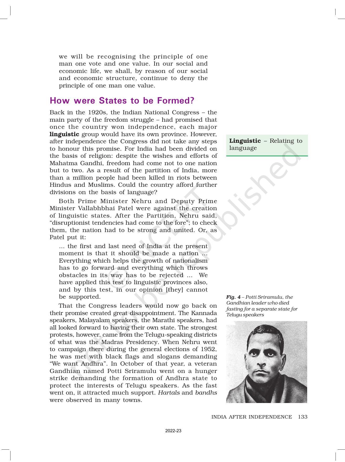 NCERT Book for Class 8 History Chapter 12 India After Independence - Page 6