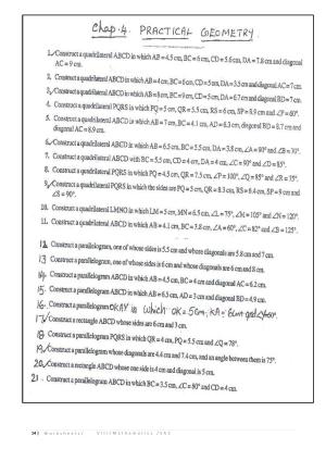 CBSE Worksheets for Class 8 Mathematics Practical Geometry Assignment 2