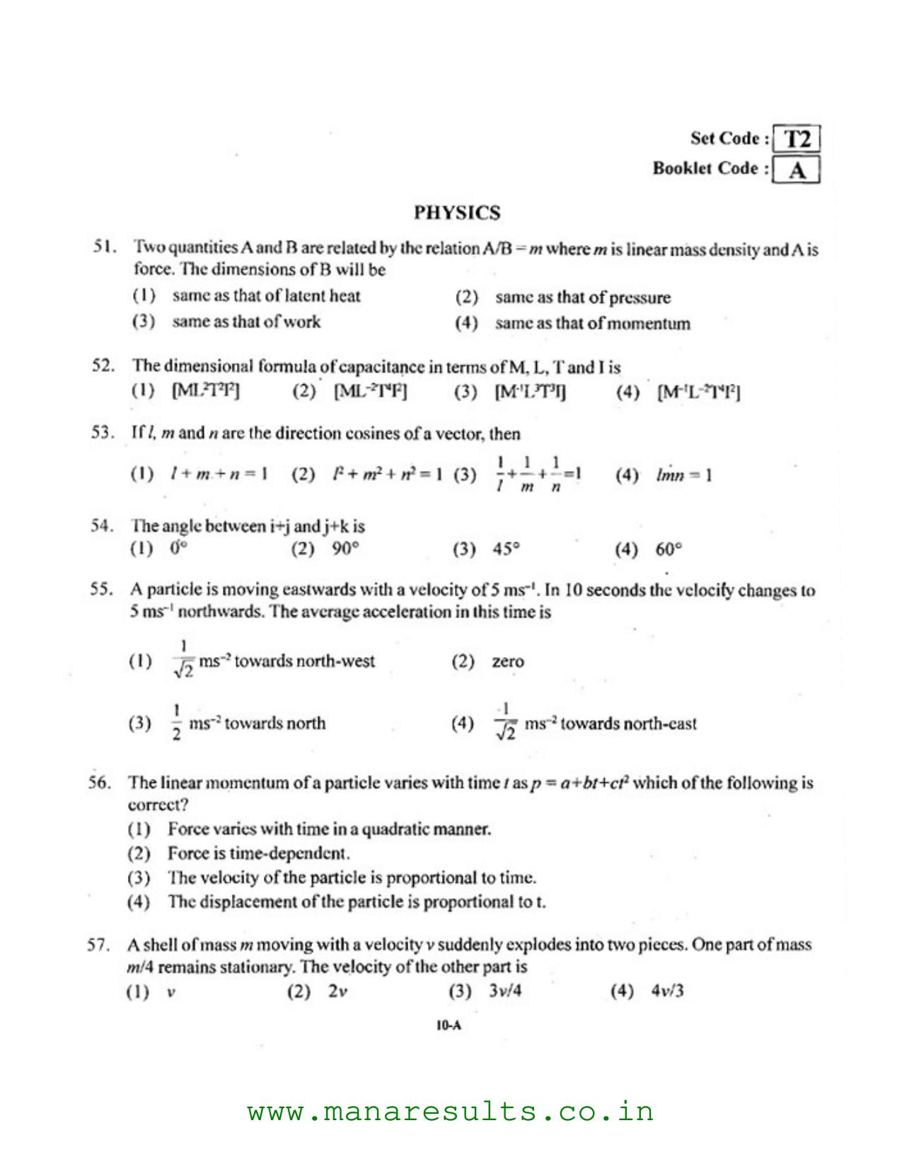 AP ECET 2016 Ceramic Technology Old Previous Question Papers - Page 9