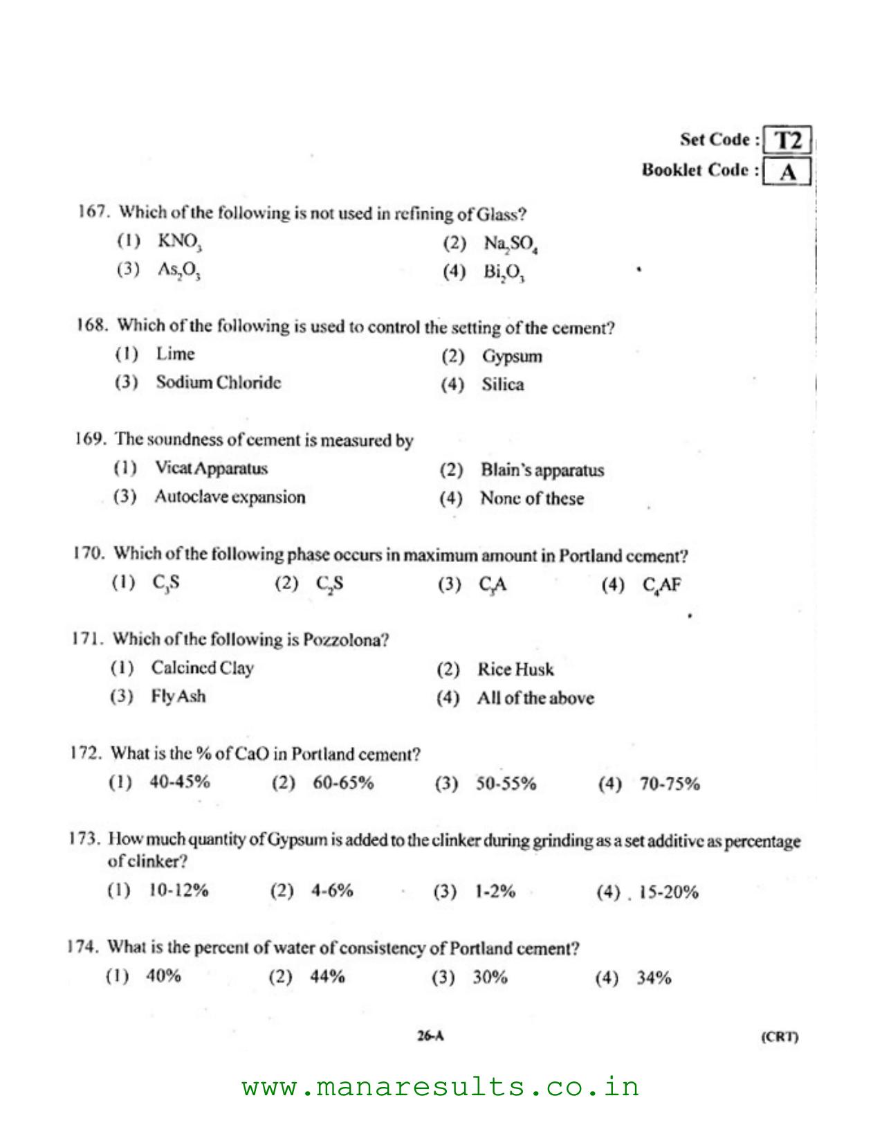 AP ECET 2016 Ceramic Technology Old Previous Question Papers - Page 25