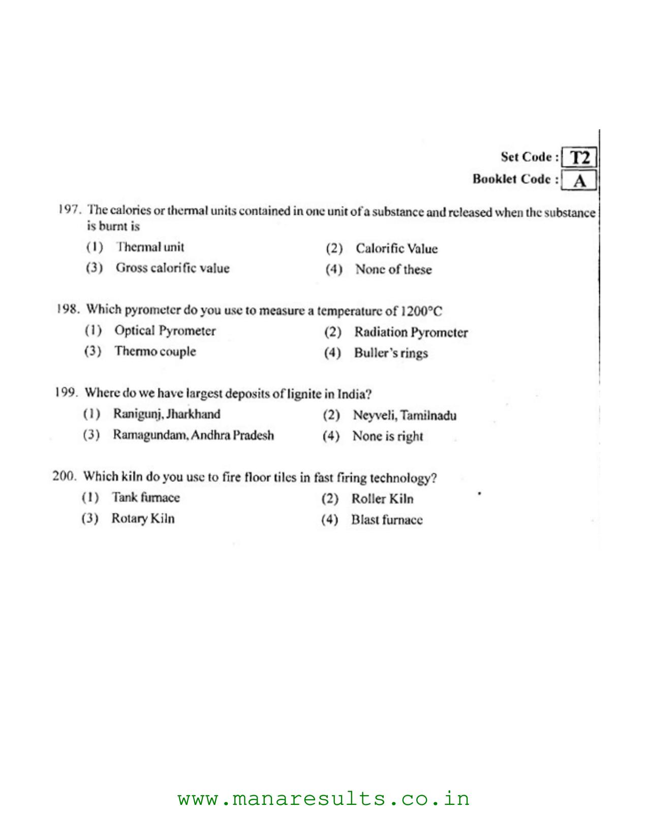 AP ECET 2016 Ceramic Technology Old Previous Question Papers - Page 29