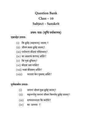 Edudel Class 10 Sanskrit Question Bank