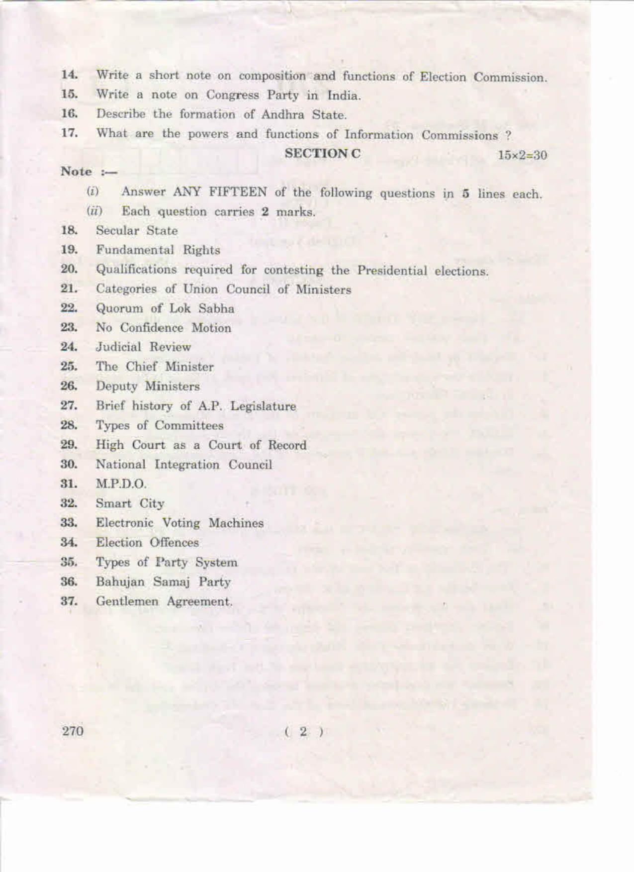AP Inter 2nd Year Civics-II (EM) May-2019-General Question Paper - Page 2