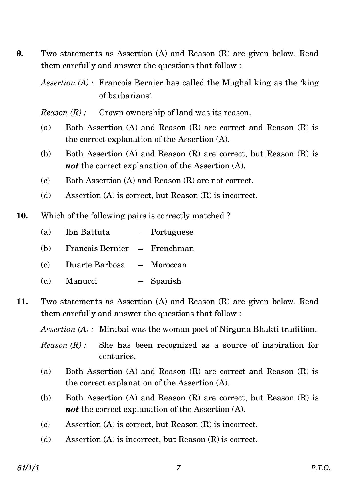 CBSE Class 12 61-1-1 History 2023 Question Paper - Page 7