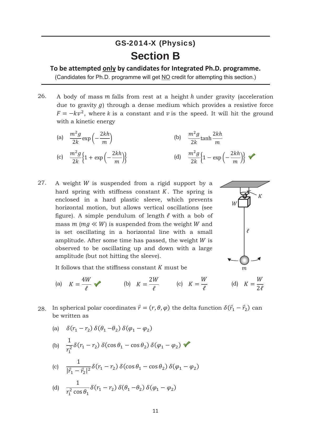 TIFR GS 2014 Physics X Question Paper - Page 12