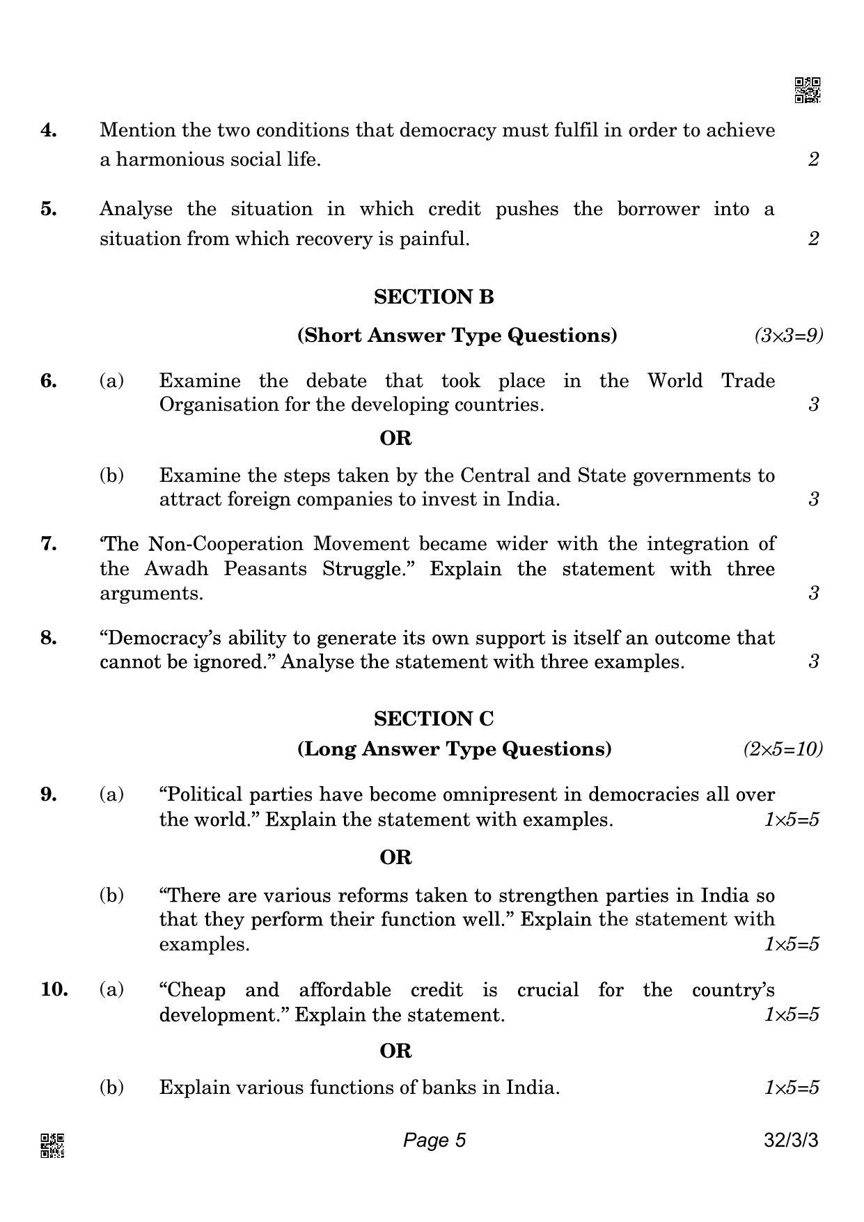 CBSE Class 10 32-3-3 Social Science 2022 Question Paper - Page 5