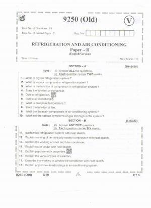 AP Intermediate 2nd Year Vocational Question Paper September-2021- Air_Conditioning&Auto_Reconditioning_Machines-II