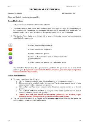 GATE 2013 Chemical Engineering (CH) Question Paper with Answer Key