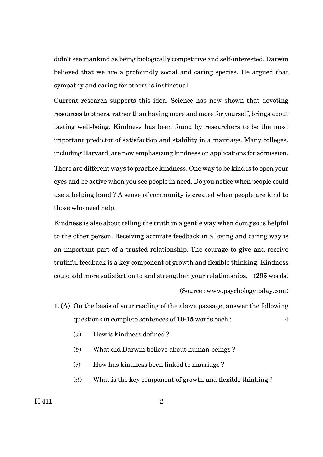 Goa Board Class 12 English I  2019 (March 2019) Question Paper - Page 2