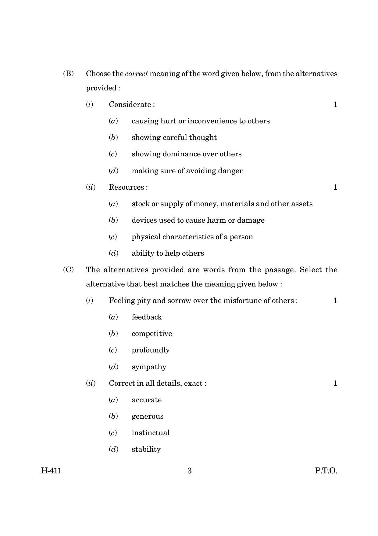 Goa Board Class 12 English I  2019 (March 2019) Question Paper - Page 3