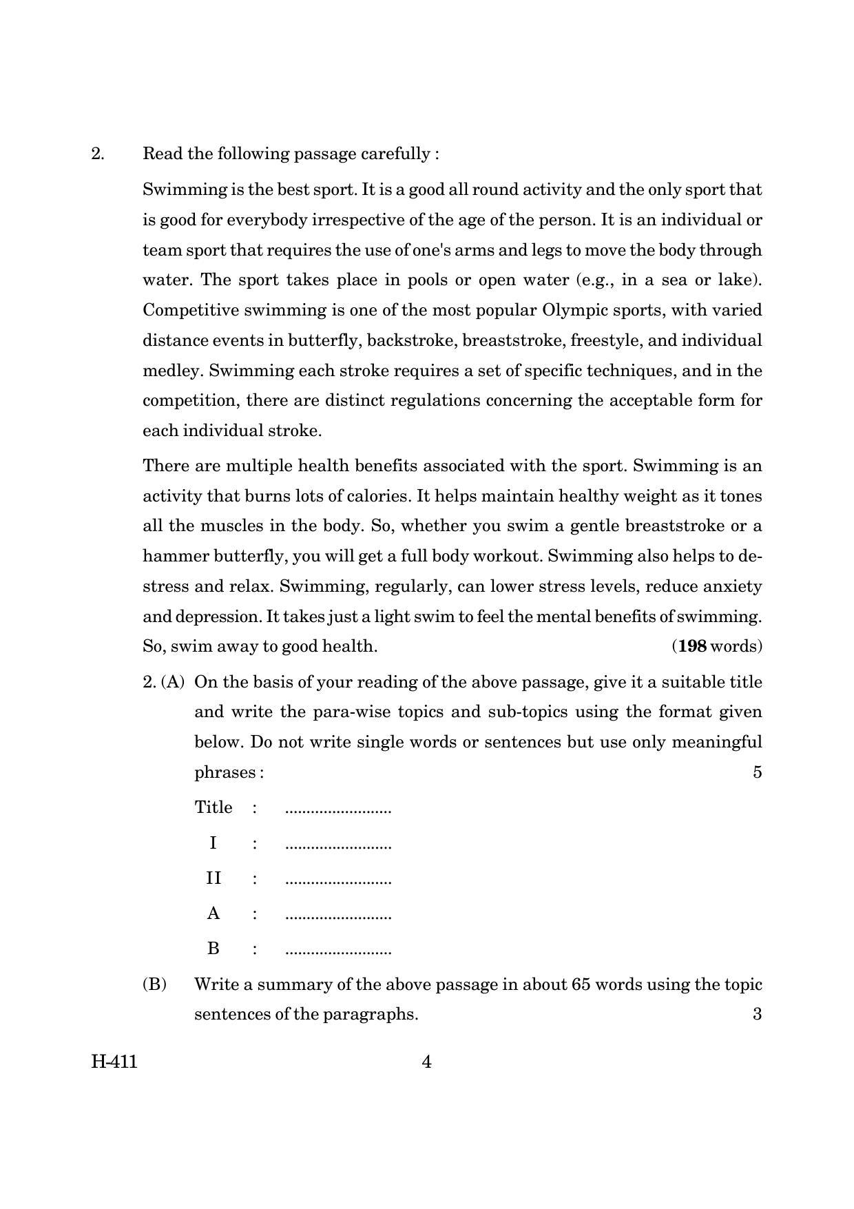 Goa Board Class 12 English I  2019 (March 2019) Question Paper - Page 4