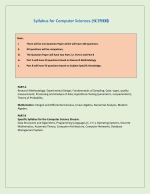 NTA PhD Entrance Exam Computer Science/Informatics Syllabus