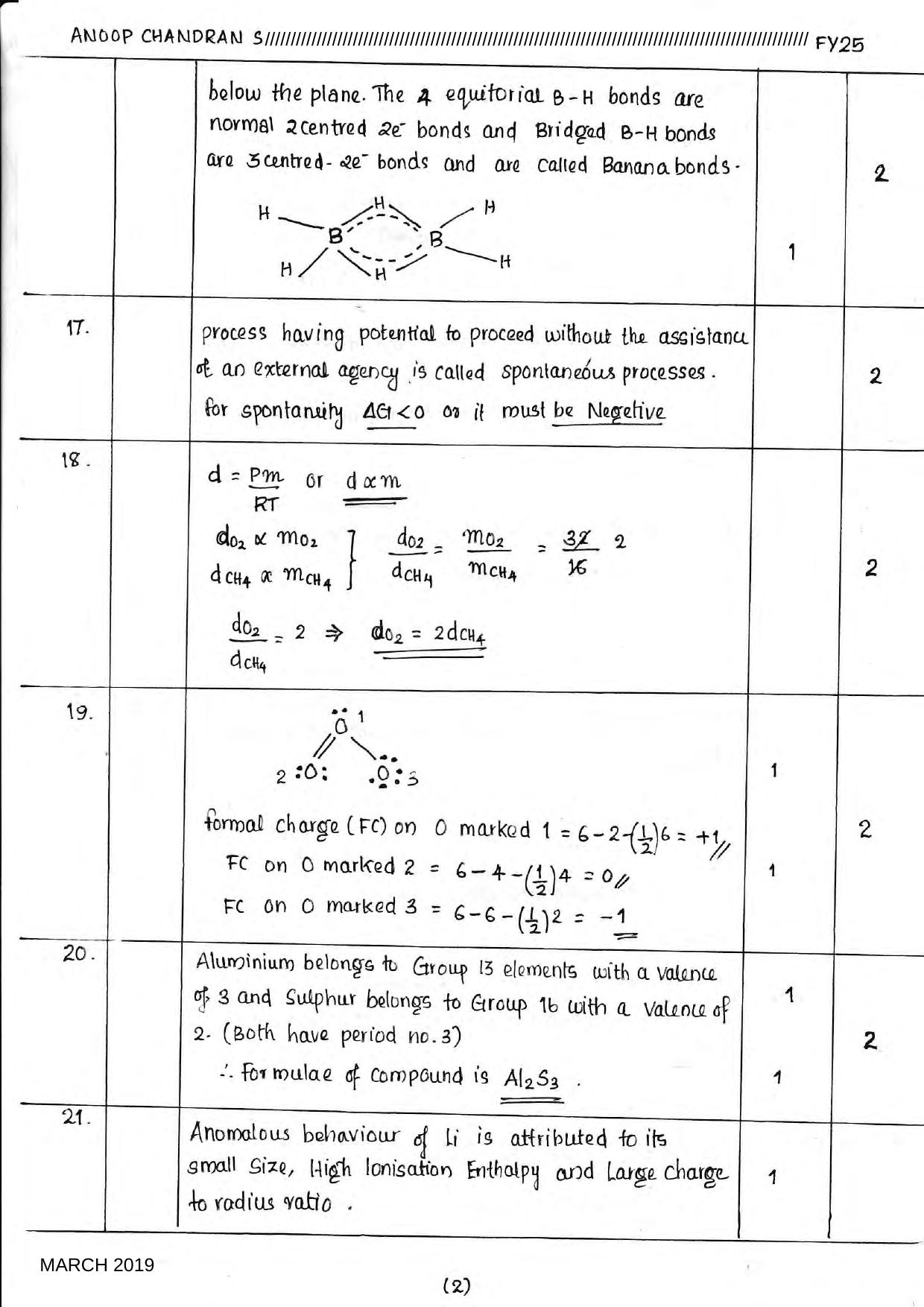 Kerala Plus One 2019 CHEMISTRY Answer Key - Page 3