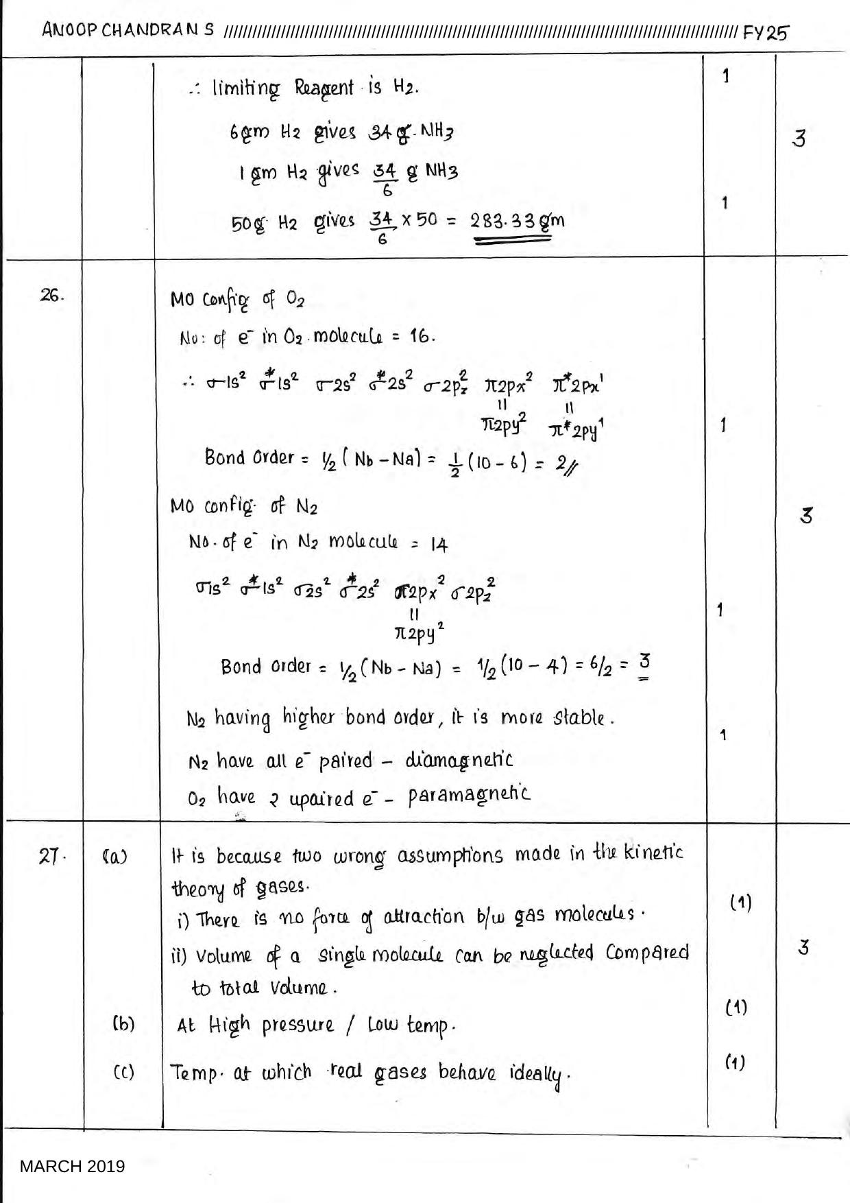 Kerala Plus One 2019 CHEMISTRY Answer Key - Page 6