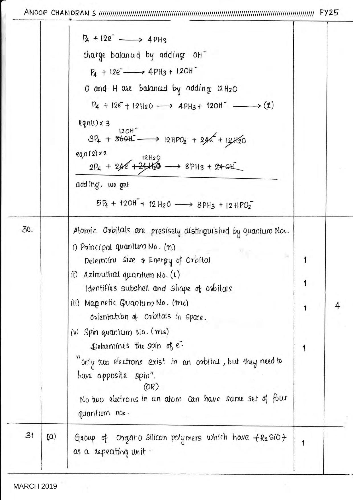 Kerala Plus One 2019 CHEMISTRY Answer Key - Page 8