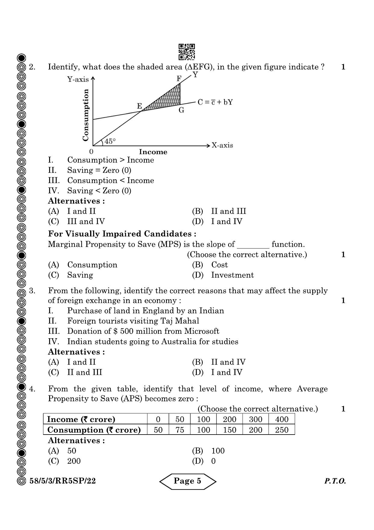 CBSE Class 12 58-5-3 Economics 2024 Question Paper - Page 5