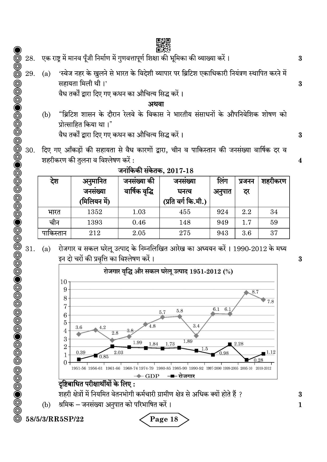CBSE Class 12 58-5-3 Economics 2024 Question Paper - Page 18