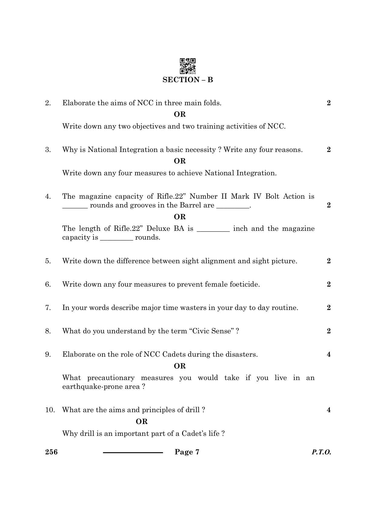 CBSE Class 10 NCC 2024 Question Paper - Page 7