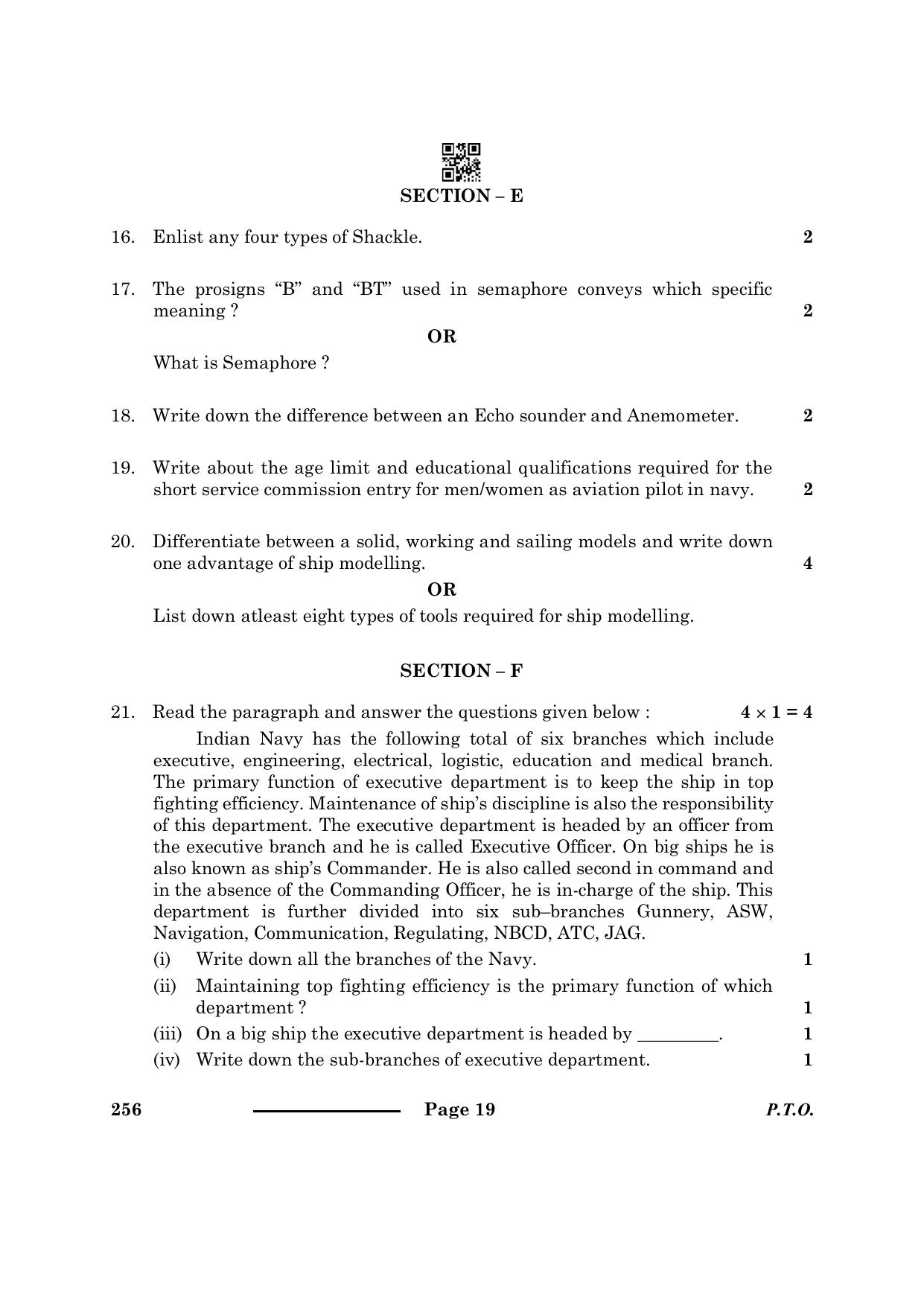 CBSE Class 10 NCC 2024 Question Paper - Page 19
