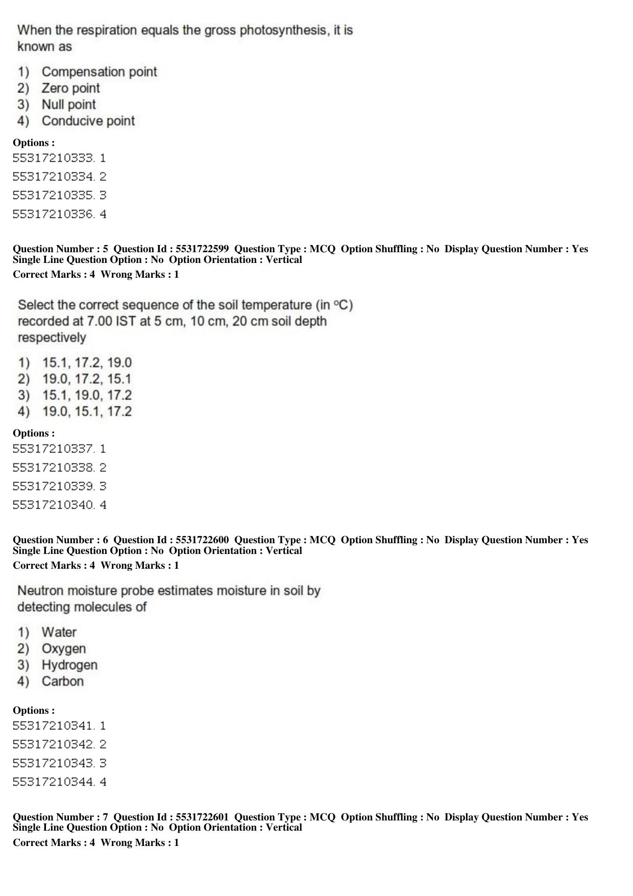 ICAR AIEEA PG 2019 PHYSICAL SCIENCES Question Paper - Page 3