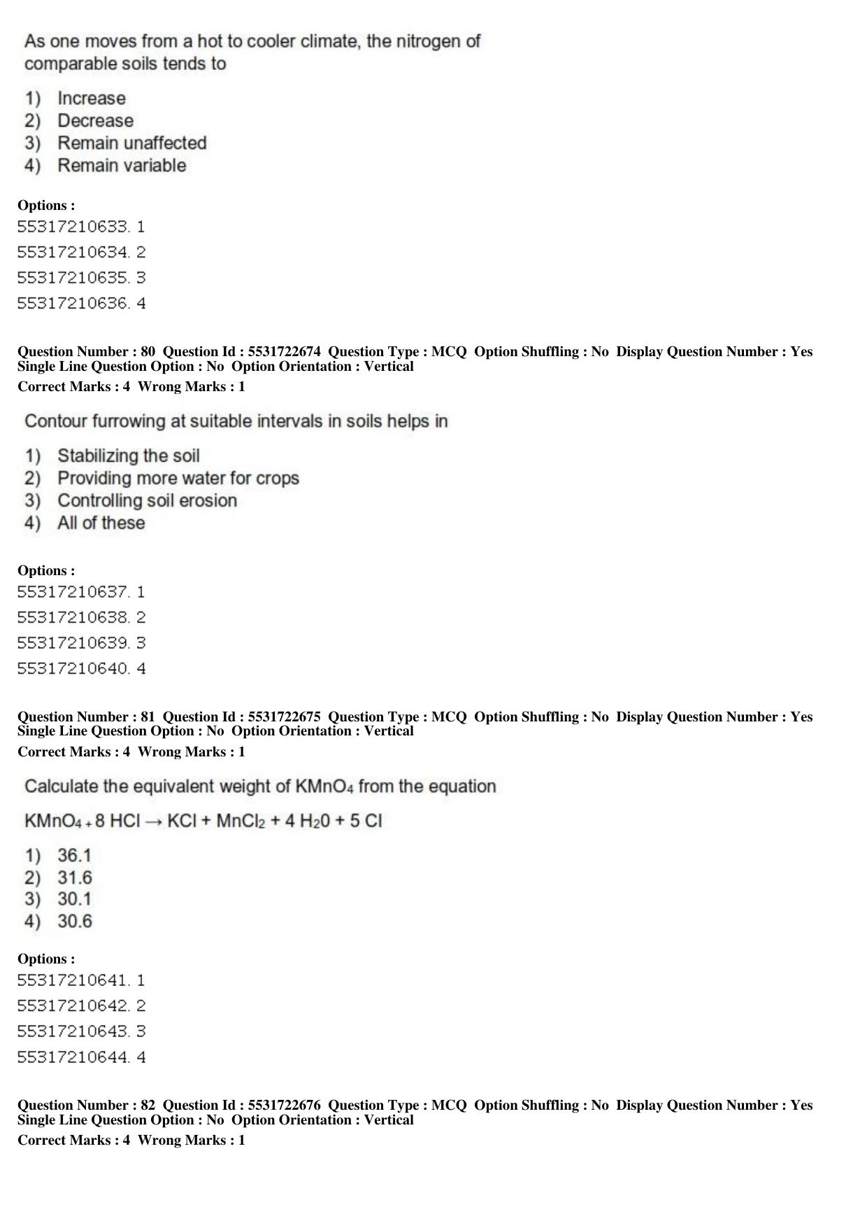 ICAR AIEEA PG 2019 PHYSICAL SCIENCES Question Paper - Page 28