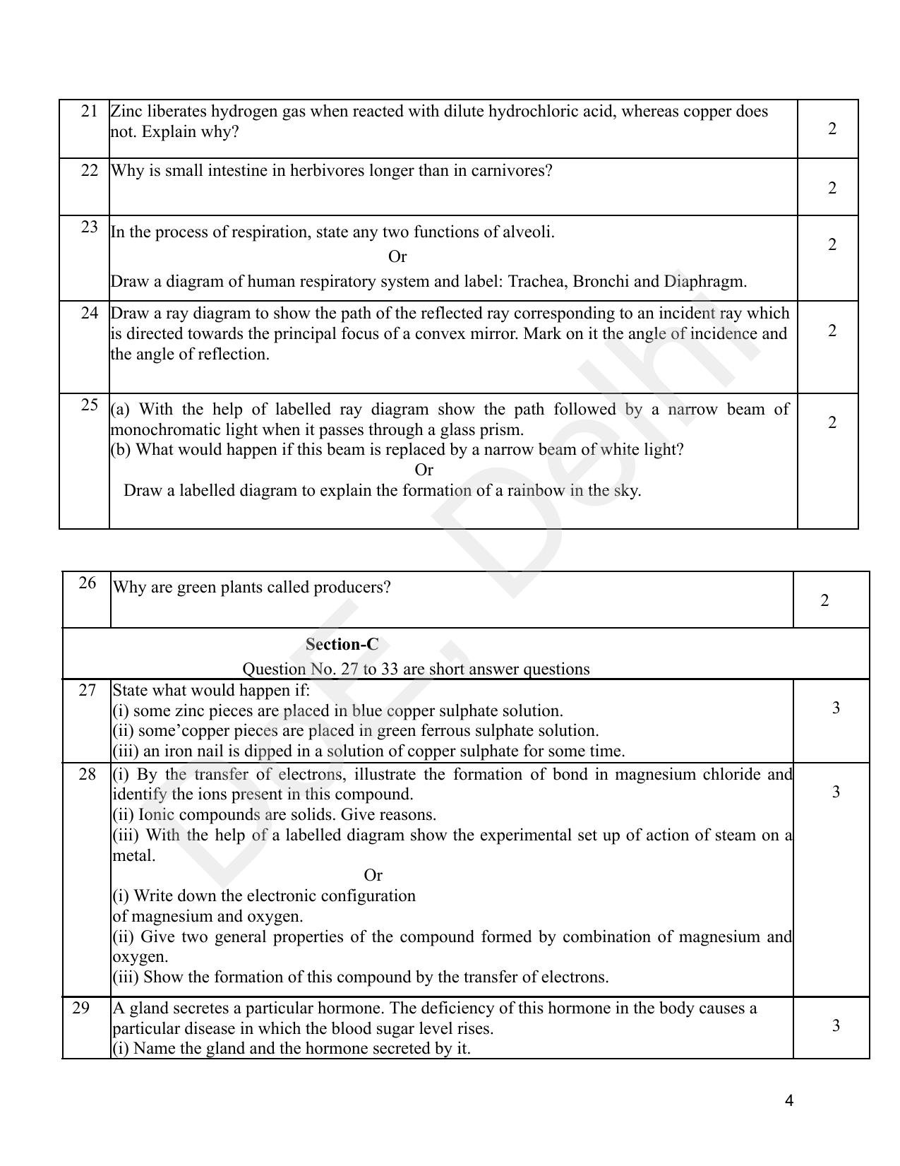 Edudel Class 10 Science (English) Practice Papers-2 (2023-24) - Page 4