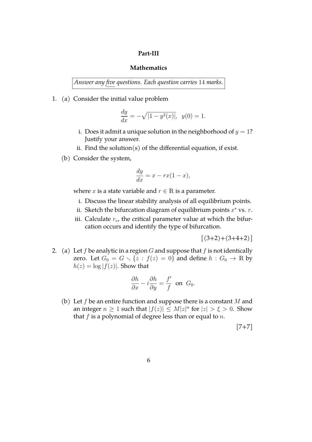 ISI Admission Test JRF in Physics and Applied Mathematics PHB 2021 Sample Paper - Page 6