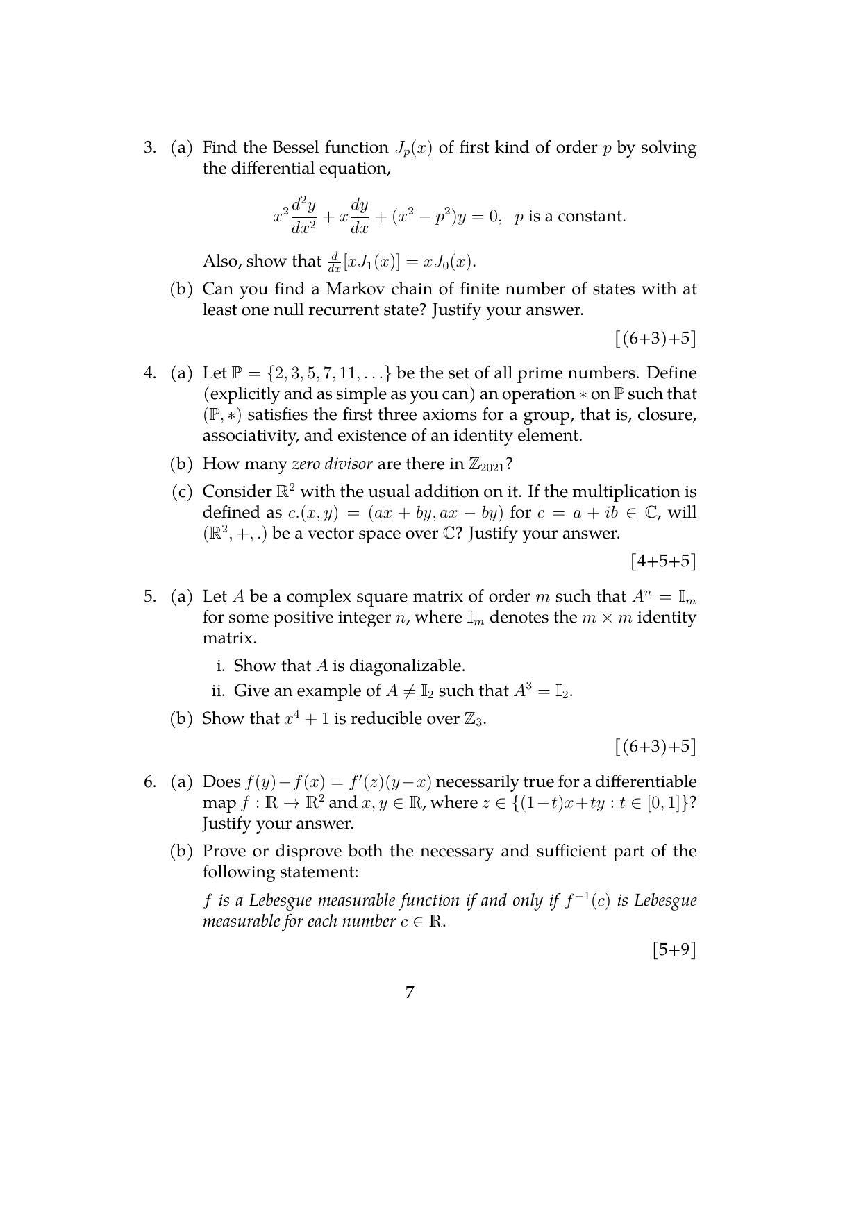 ISI Admission Test JRF in Physics and Applied Mathematics PHB 2021 Sample Paper - Page 7