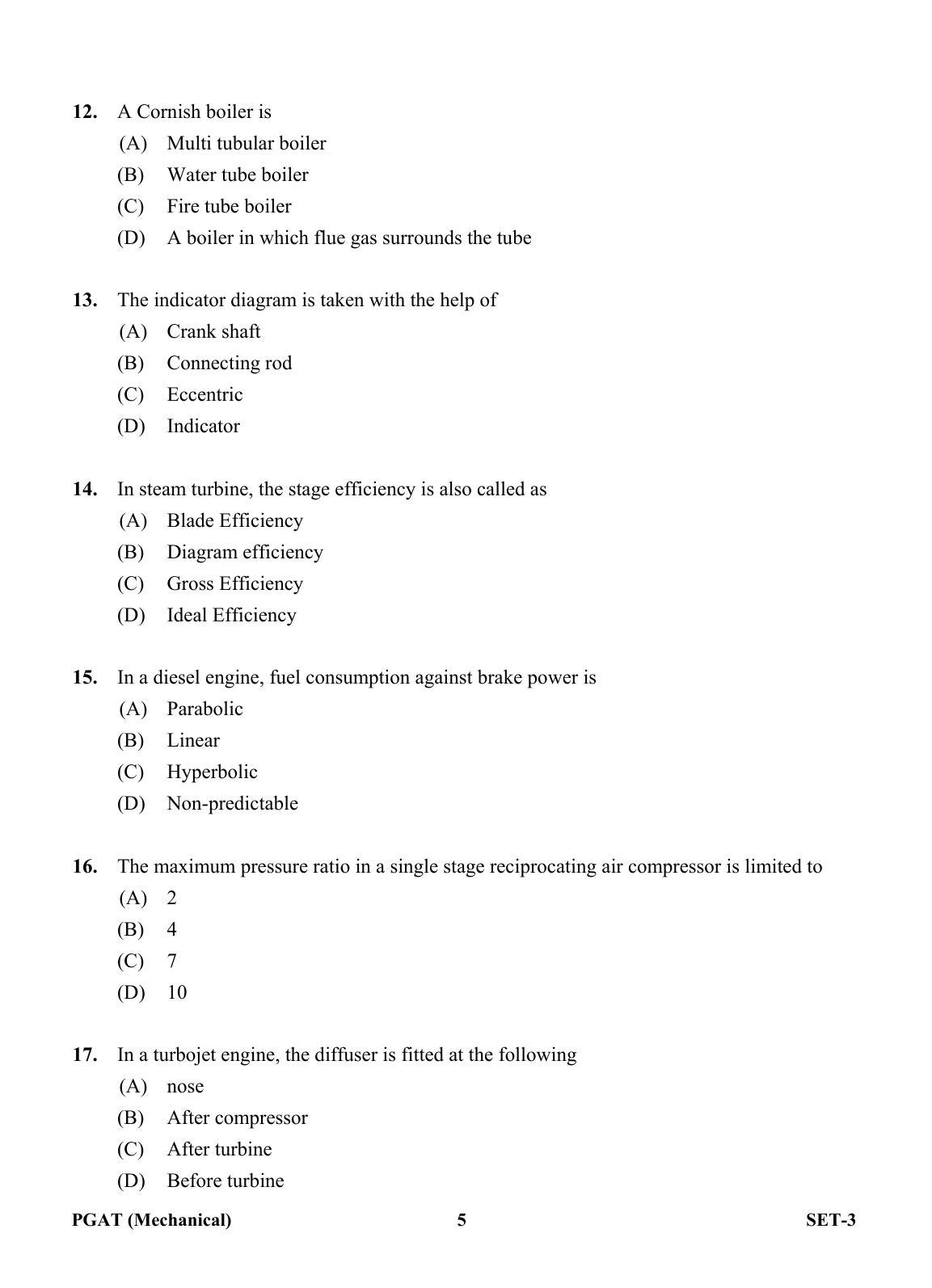 OJEE PGAT 2013 Mechanical Set 3 Question Paper - Page 4