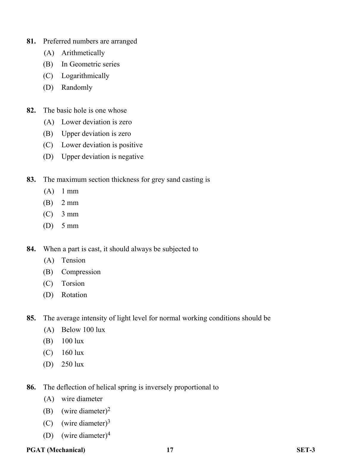 OJEE PGAT 2013 Mechanical Set 3 Question Paper - Page 16